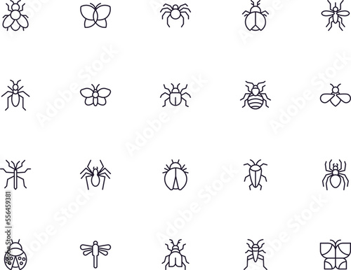 Bug concept. Collection of bug high quality vector outline signs for web pages  books  online stores  flyers  banners etc. Set of premium illustrations isolated on white background