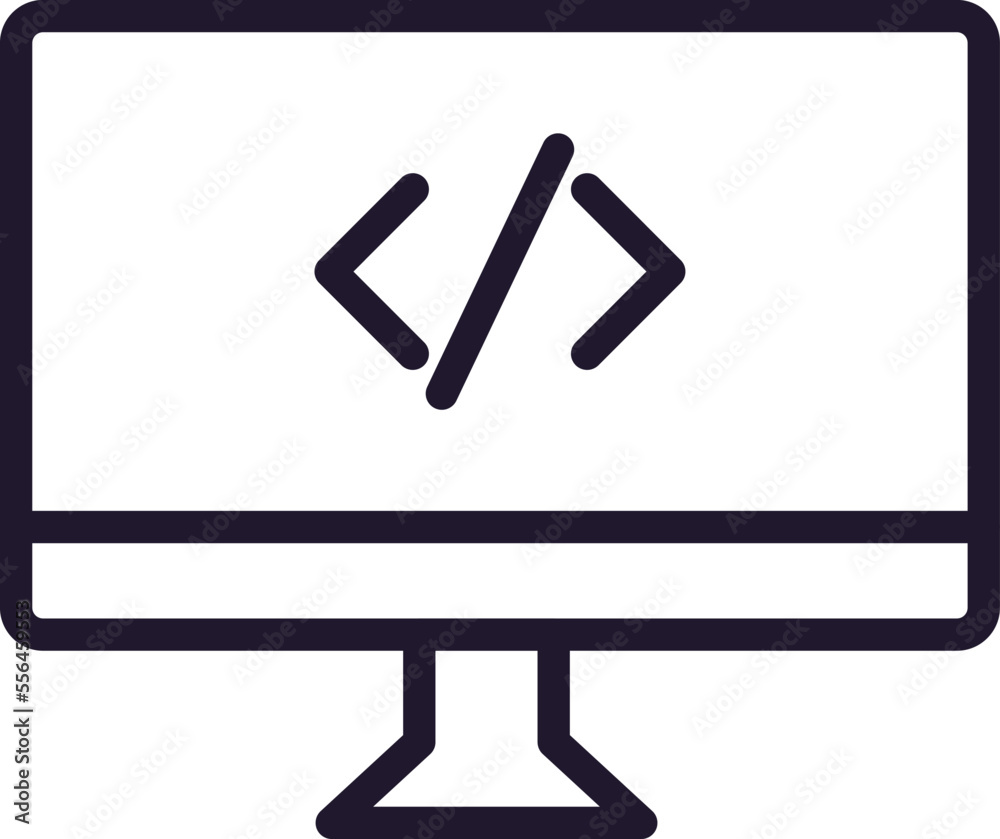 Computer line icon on white background Computer line icon on white background