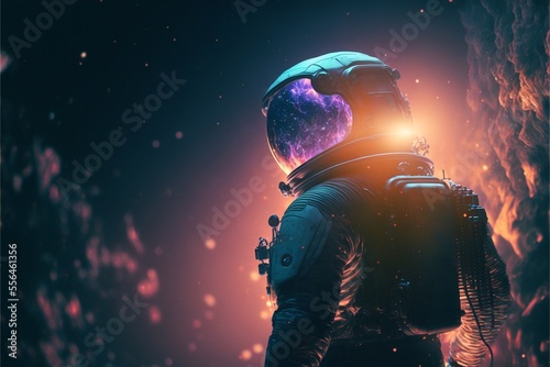 Fotografia astronaut in space wearing special equipment