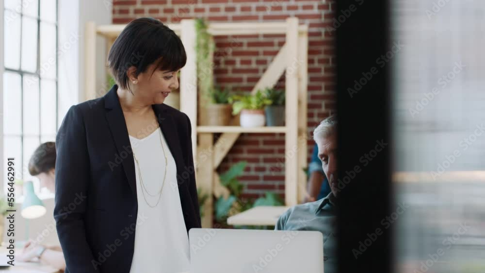 Senior team, creative company employees and advertising group working on strategy for online corporate project. Digital teamwork, ux design business and feedback for professional staff collaboration