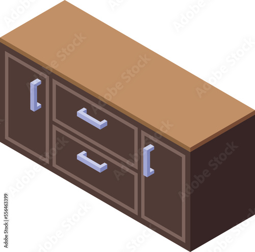 Wood kitchen icon isometric vector. Interior island. Home wooden