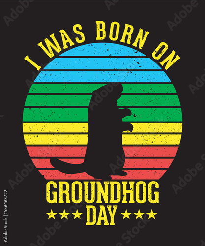 Retro vintage groundhog t shirt design photo