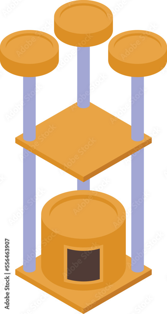 Cat toy house icon isometric vector. Pet food. Care vet Cat toy house icon isometric vector. Pet food. Care vet