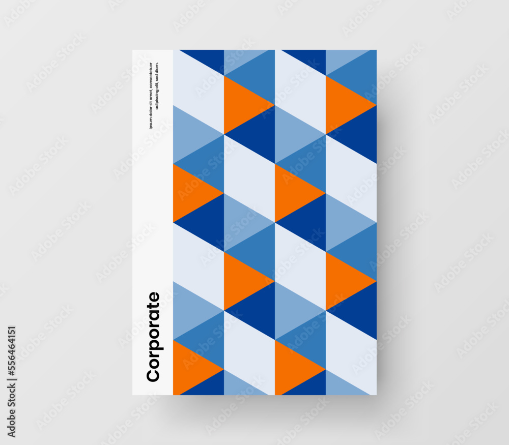 Abstract poster vector design concept. Minimalistic geometric tiles booklet template.