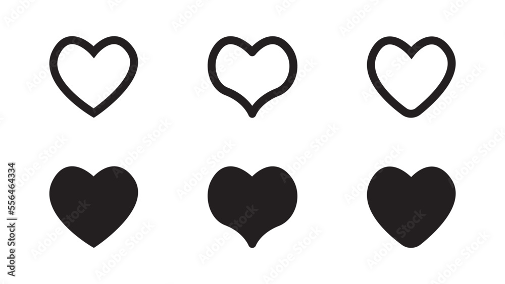 Heart icons. Love symbol, Valentine's day. vector illustration.