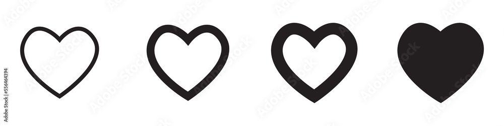 Hearts flat icons. Vector illustration. Set of love symbols isolated. Hearts flat icons. Vector illustration. Set of love symbols isolated.