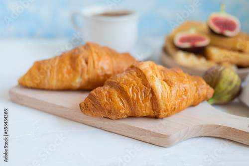 sweet tasty breakfast croissants pastries