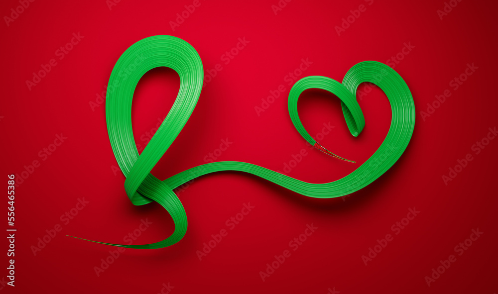 Guyana flag, making heart shape 3d illustration Guyana flag, making heart shape 3d illustration