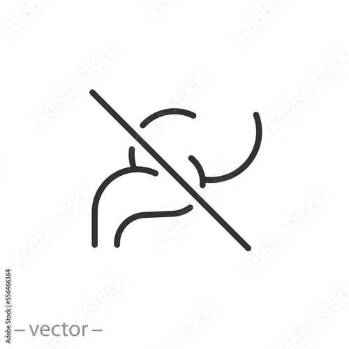 forbidden smoke icon, stop air pollution, toxins harm, thin line symbol on white background - editable stroke vector illustration