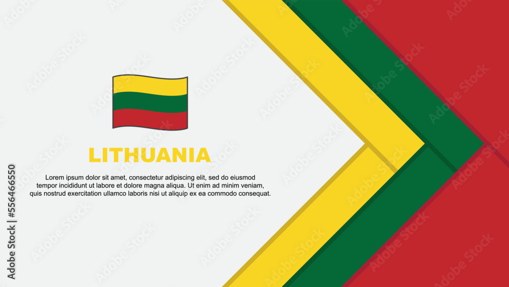 Obraz premium Lithuania Flag Abstract Background Design Template. Lithuania Independence Day Banner Cartoon Vector Illustration. Lithuania Template