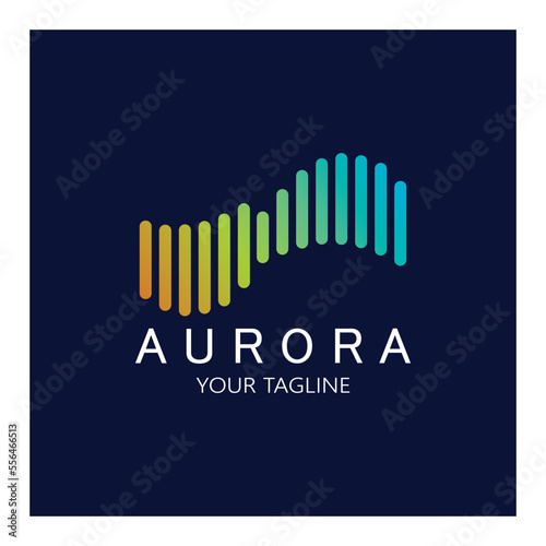 aurora logo design icon illustration vector template