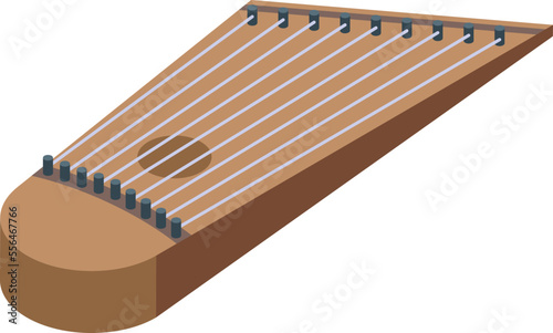 Acoustic kantele icon isometric vector. Guitar harp. Music instrument