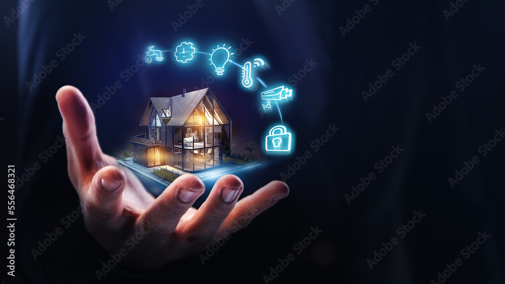 Smart home concept. Remote home control in a mobile application