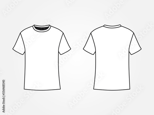 Art illustration design clothes concept fashion wear isolated mock up of male t shirt O neck