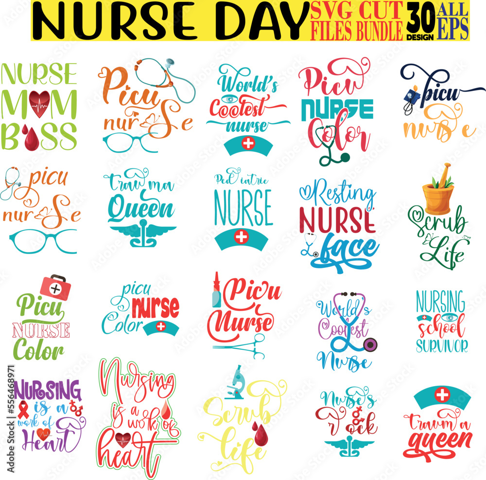 Happy n Nurse Day Quotes  SVG Bundle