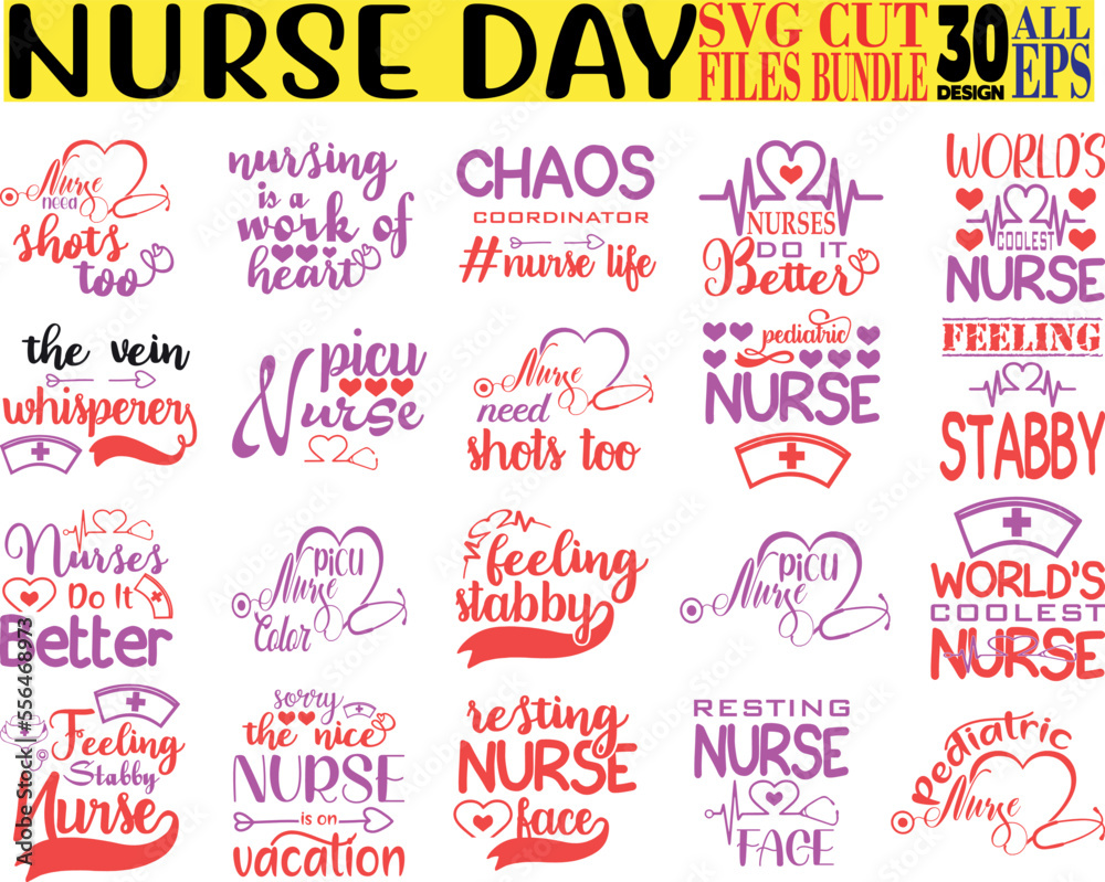 Happy n Nurse Day Quotes  SVG Bundle