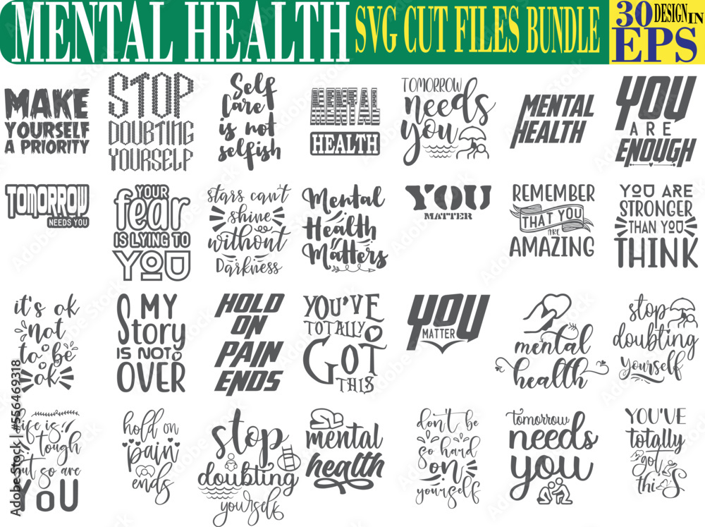 Fototapeta premium Mental health SVG Bundle