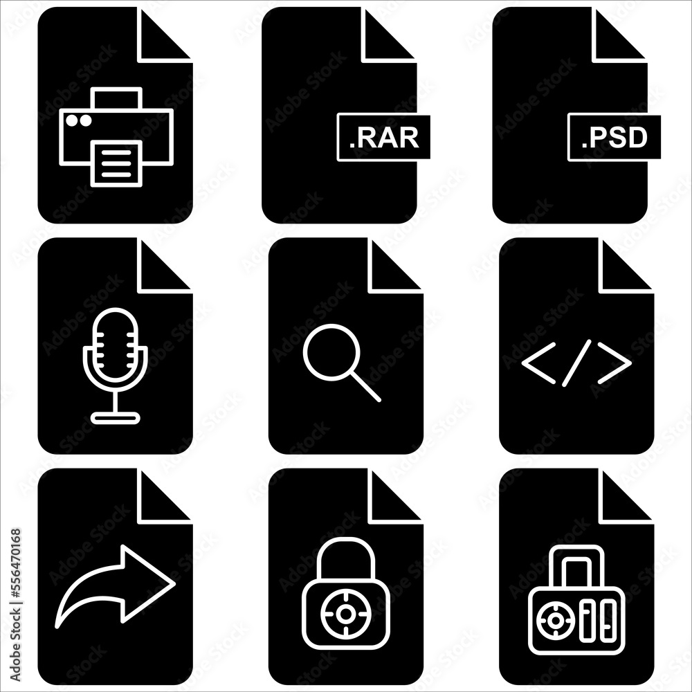 File icon glyph style part four File icon glyph style part four