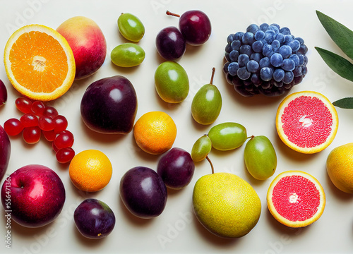 fruits and berries Generative AI Art Illustration
