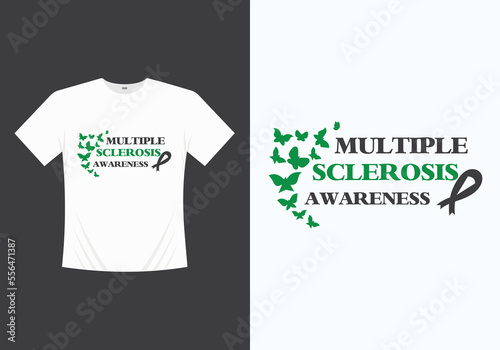 Multiple sclerosis t-shirt template design