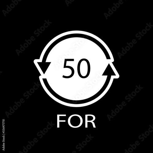Bio material recycling code 50 FOR. Vector Illustration