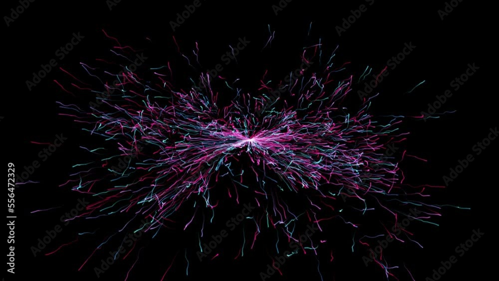 Stream of meandering colorful lines from the center. Fantastic particle flow. Cosmic miraculous phenomenon. Abstract festive backdrop for advertise, text, Valentine, Christmas with Alpha channel 3D re Stream of meandering colorful lines from the center. Fantastic particle flow. Cosmic miraculous phenomenon. Abstract festive backdrop for advertise, text, Valentine, Christmas with Alpha channel 3D re