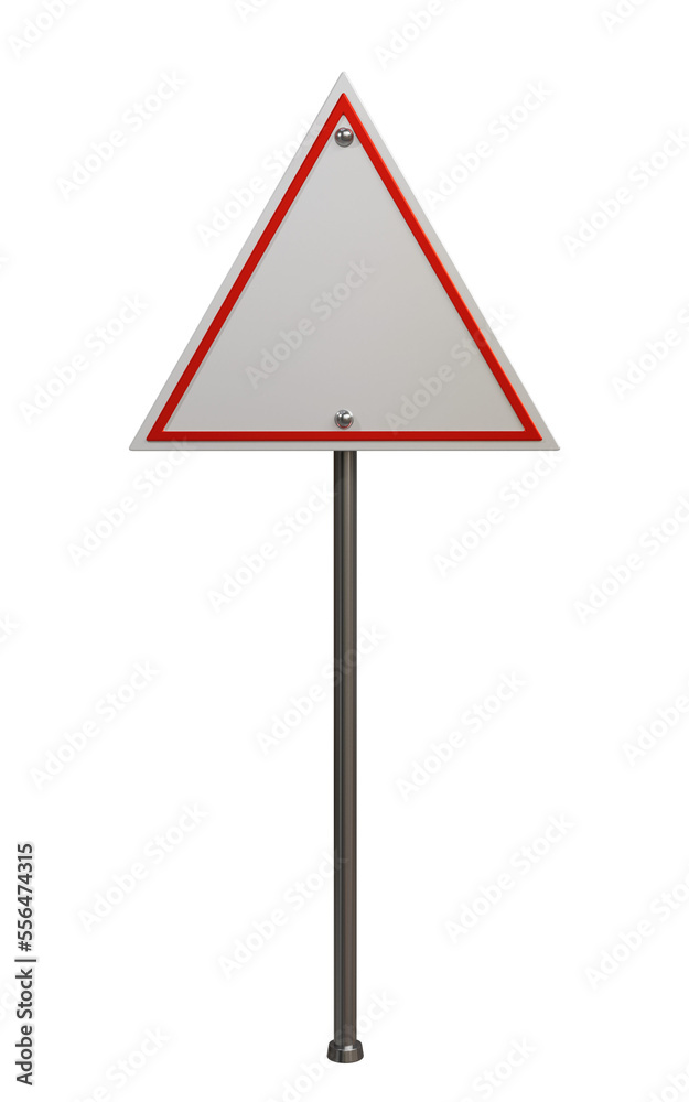 blank red triangle warning road traffic sign 3d render design blank red triangle warning road traffic sign 3d render design
