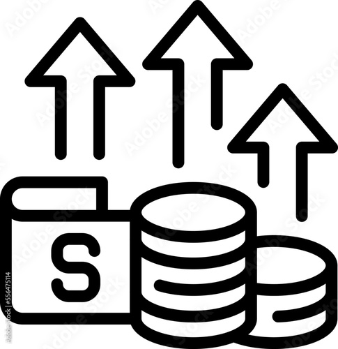 Money capital icon outline vector. Business agency. Scene deadline