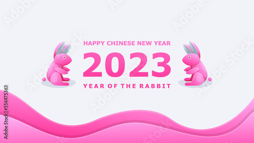 Happy chinese new year 2023 background. Year of rabbit.