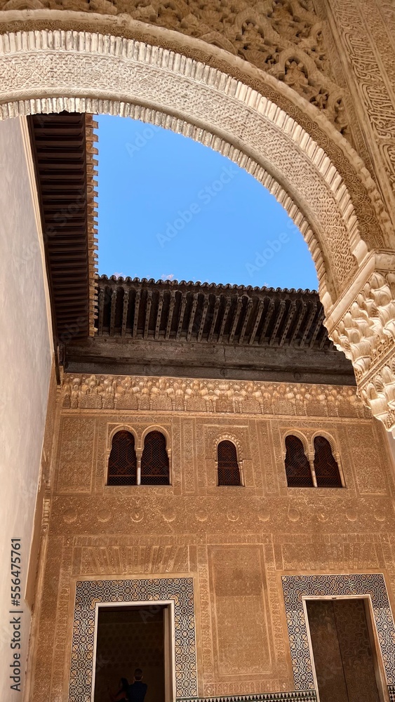 Alhambra mosque with beautiful blue sky