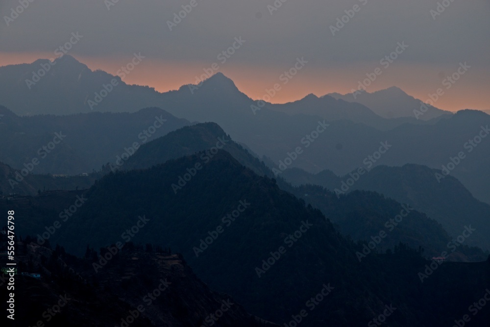 beautiful mountains view of uttrakhand, india 