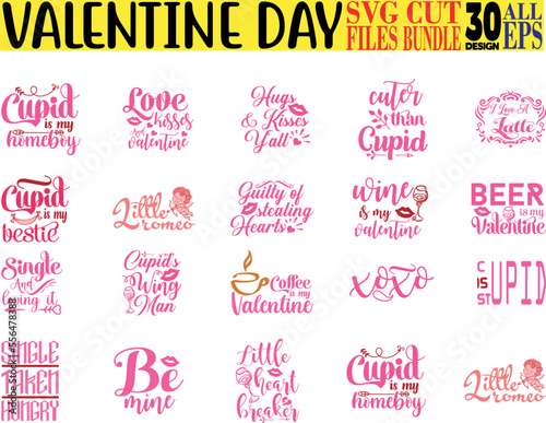 Valentines Days Quotes  SVG Bundle  © sark