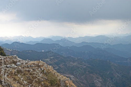 beautiful landscape with clouds in uttrakhand, india