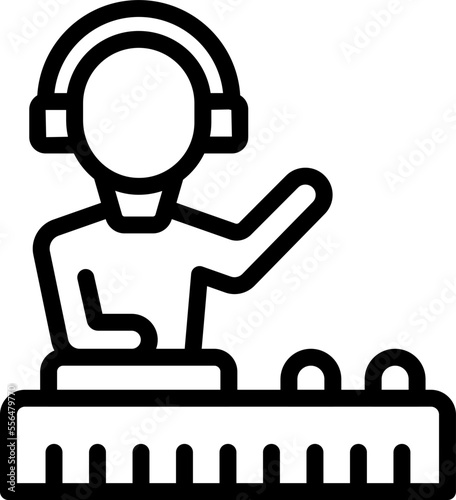 Student dj party icon outline vector. Person club. Group class