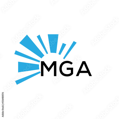 MGA letter logo. MGA blue image on white background and black letter. MGA technology  Monogram logo design for entrepreneur and business. MGA best icon.
 photo