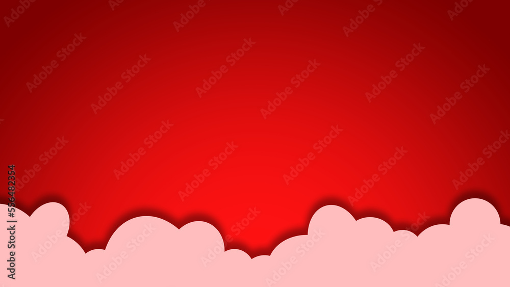 red background with pink cloud illustration red background with pink cloud illustration