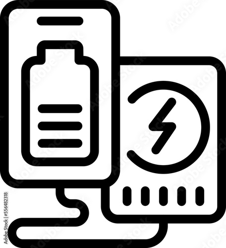 Travel charging powerbank icon outline vector. Global tourism. Internet chat