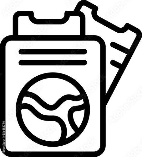 Plane travel ticket icon outline vector. Tourism world. Learning study