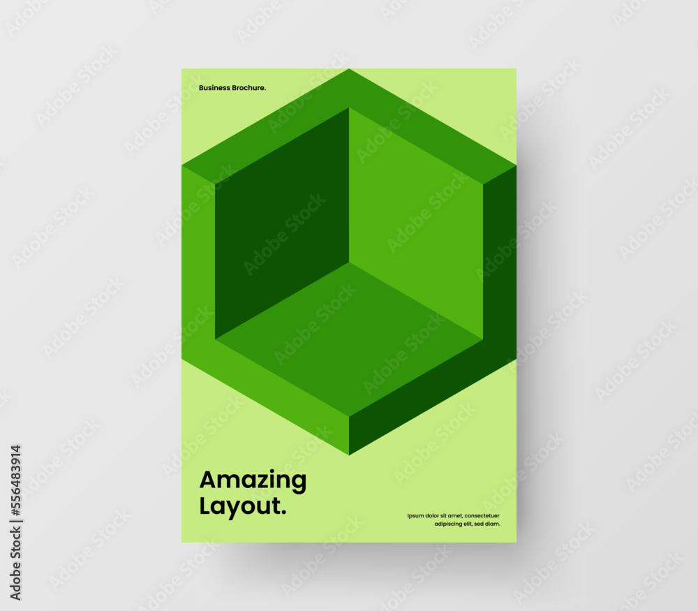 Fototapeta premium Multicolored annual report A4 vector design illustration. Simple mosaic pattern brochure layout.