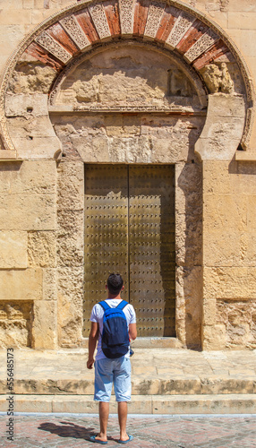 Tourist observing the Great Cordoba Mosque, Spain
