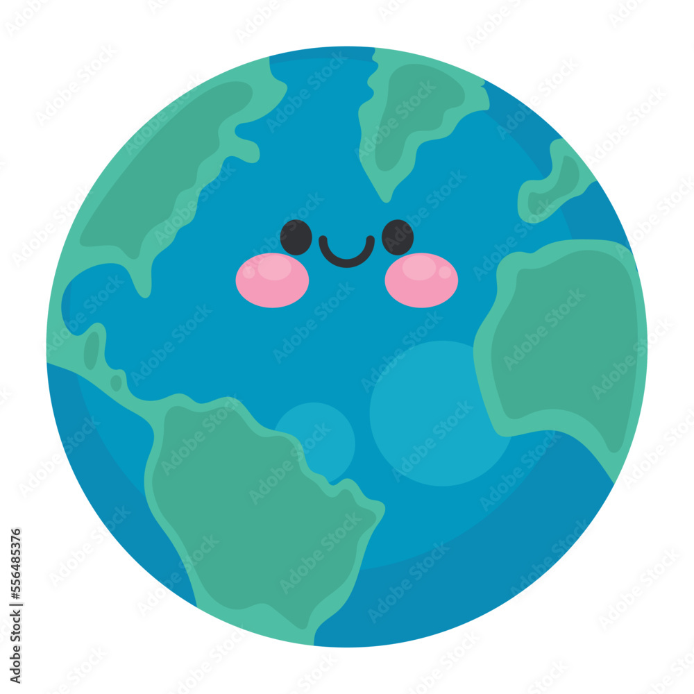 planet earth kawaii character planet earth kawaii character