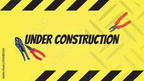 under construction banner template. suitable for construction website page