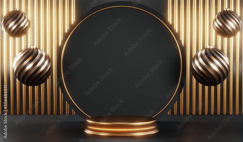 3D rendering of blank product background for cream cosmetics Modern black podium background 3D rendering of blank product background for cream cosmetics Modern black podium background