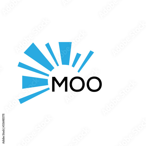 MOO letter logo. MOO blue image on white background and black letter. MOO technology  Monogram logo design for entrepreneur and business. MOO best icon.
