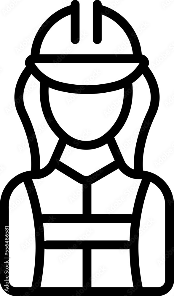 Woman architect icon outline vector. Female engineer. Person work Woman architect icon outline vector. Female engineer. Person work