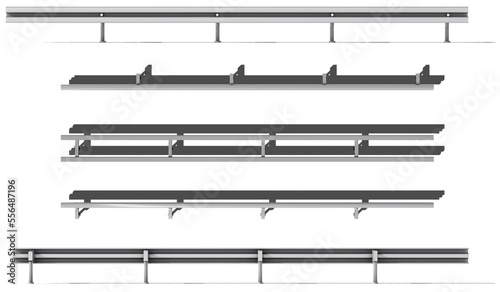 Tableau sur toile guardrail barrier highway top and side