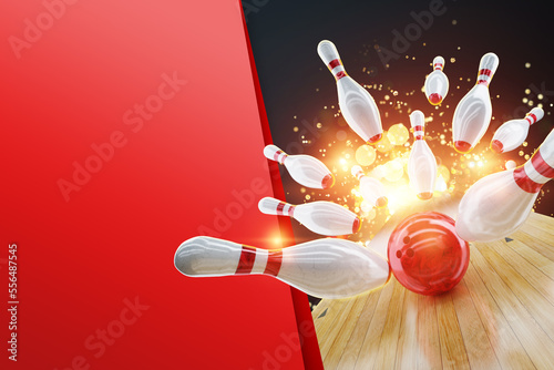 Bowling Poster for advertising, poster for the site, modern design, magazine style Fototapet