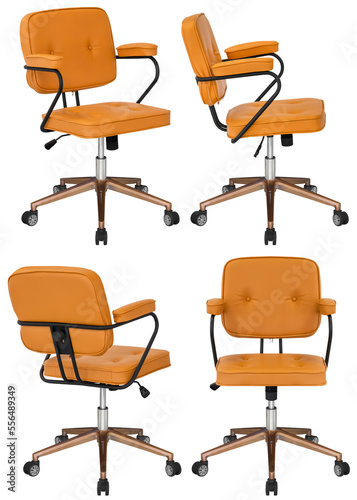 Office computer chair. Isolated from the background. View from different sides