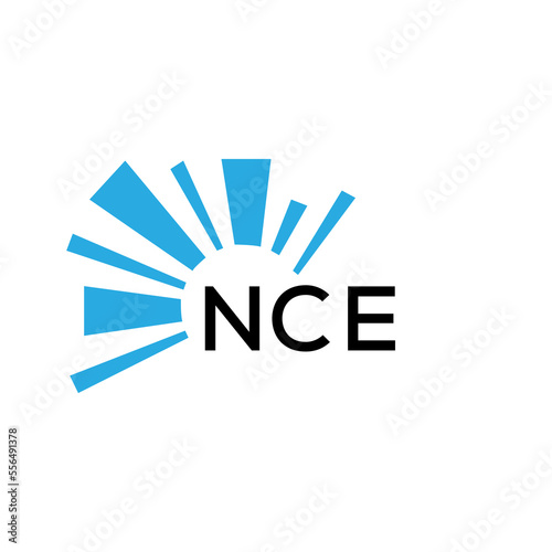 NCE letter logo. NCE blue image on white background and black letter. NCE technology  Monogram logo design for entrepreneur and business. NCE best icon.
