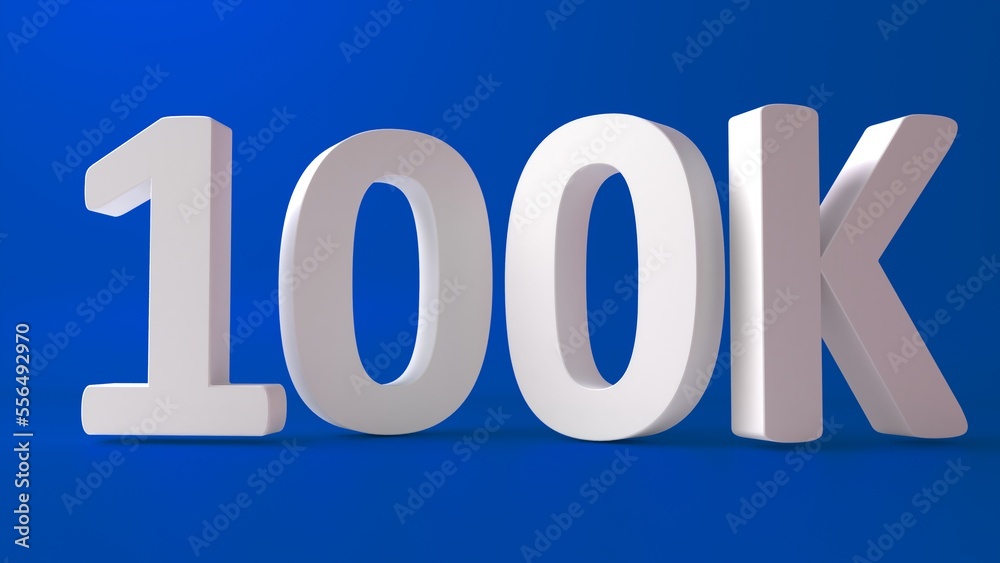 100K Followers. Achievement in 100K followers.100 000 followers background. Congratulating networking thanks, net friends abstract image, customers. 3d rendering. Isolated like and thumbs. Web banner. 100K Followers. Achievement in 100K followers.100 000 followers background. Congratulating networking thanks, net friends abstract image, customers. 3d rendering. Isolated like and thumbs. Web banner.